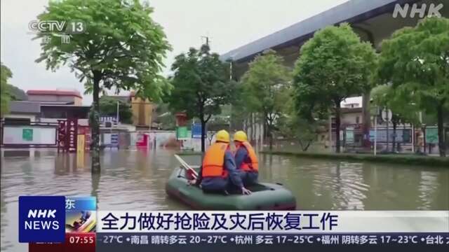 中国南部 記録的大雨で被害相次ぎ約11万人避難 温暖化影響も