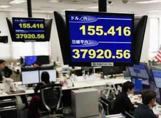 円安一時155円40銭近辺　日米の金利差意識