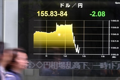 円相場乱高下　一時1ドル160円台→一転154円台半ばに