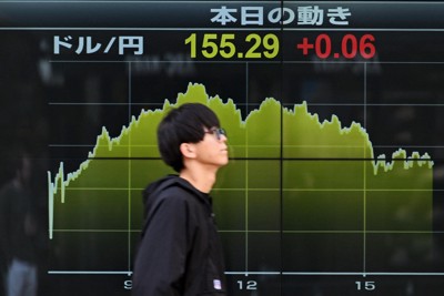 日銀為替介入、3兆円規模か　円急騰一時153円台、相次ぐ介入