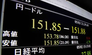 円上昇、一時151円台　3週間ぶり円高水準、介入警戒も