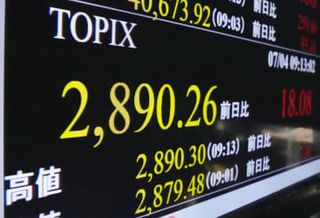 TOPIXが史上最高値　34年半ぶり、業績拡大に期待