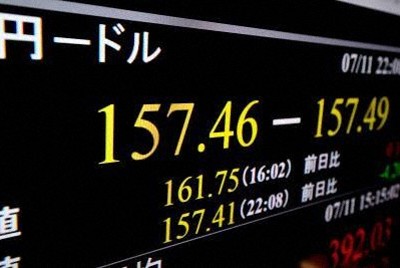 NY円、一時157円40銭　3週ぶり円高