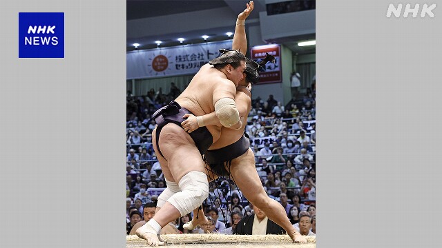 大相撲名古屋場所3日目 横綱 照ノ富士は若元春に勝ち3連勝