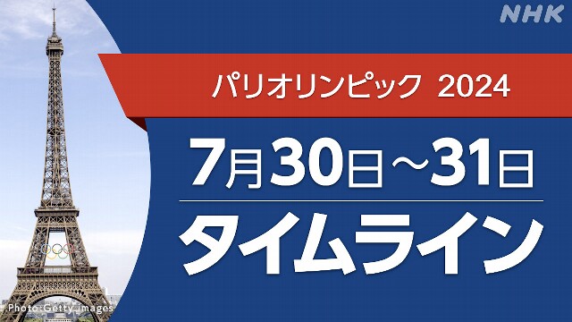 パリオリンピック【速報中】7/30～31タイムライン