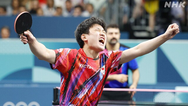 卓球 男子シングルス 張本智和 3回戦進出 パリオリンピック