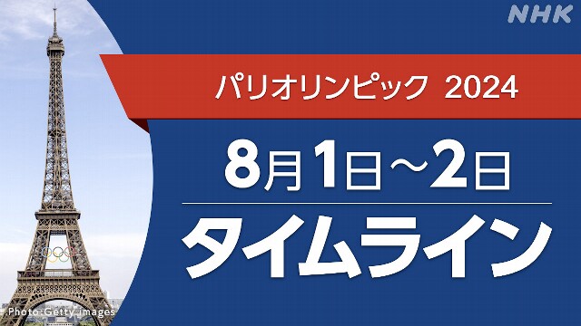 パリオリンピック【速報中】8/1～8/2タイムライン