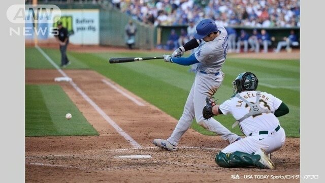 衝撃のスピード！ 大谷翔平、グラブを弾く火の玉ヒット！ 打球速度166キロでセカンド強襲　リーグ1位に迫る今季129安打目