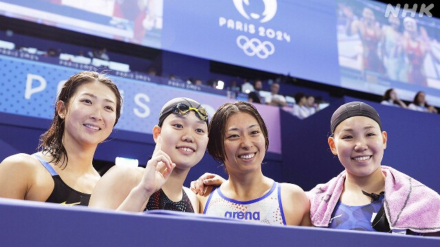 競泳女子400mメドレーリレー決勝 日本5位 パリオリンピック