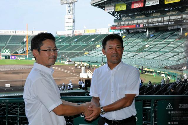 石橋の福田監督「粘り競り勝つ」　初戦の宮城・聖和学園の監督と対談