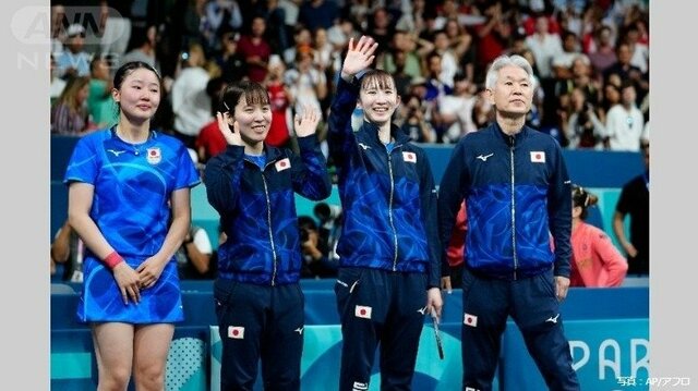 卓球女子団体　日本の4大会連続のメダル確定