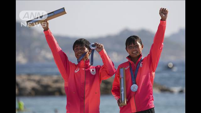 セーリング混合470級 岡田・吉岡ペアが銀メダル　20年ぶり快挙　パリオリンピック2024