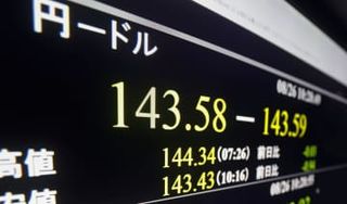 円急伸、一時143円45銭　日米金利差縮小見込む