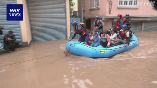 ネパール大雨災害で60人以上が死亡 洪水や土砂崩れ相次ぐ