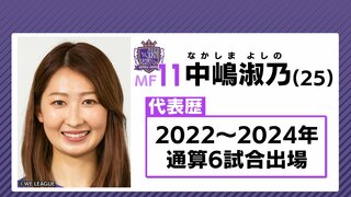 ＭＦ中島淑乃（サンフレッチェ広島レジーナ）なでしこジャパン選出　26日 韓国戦