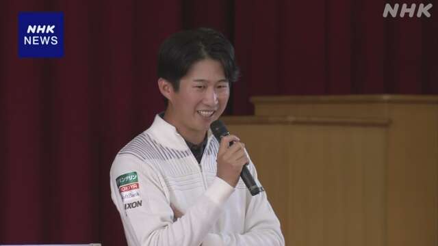 男子ゴルフ 星野陸也“目標は優勝” 母校訪れ米ツアーへ抱負